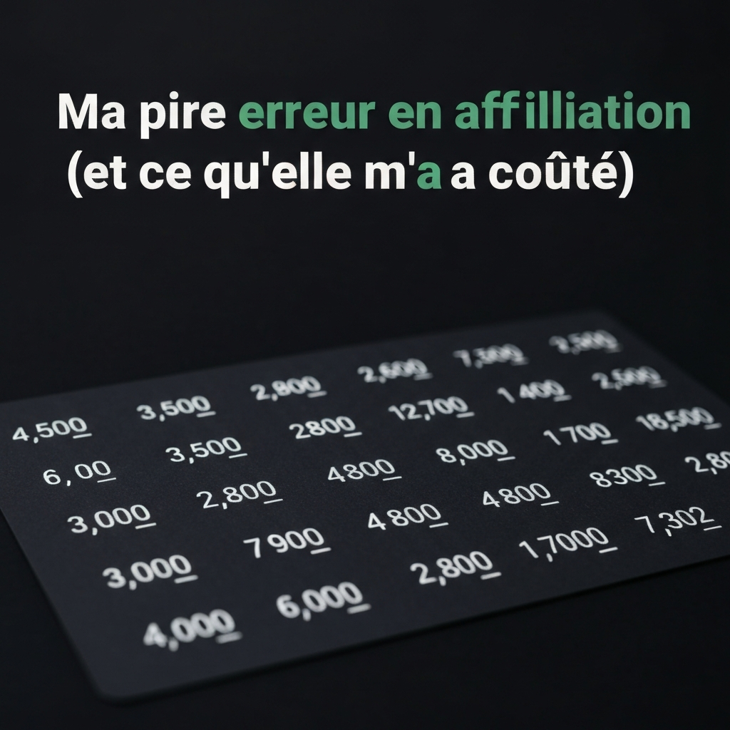 Ma pire erreur en affiliation (et ce qu’elle m’a coûté).
