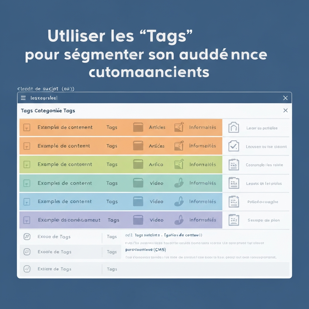 Utiliser les « Tags » pour segmenter son audience automatiquement.
