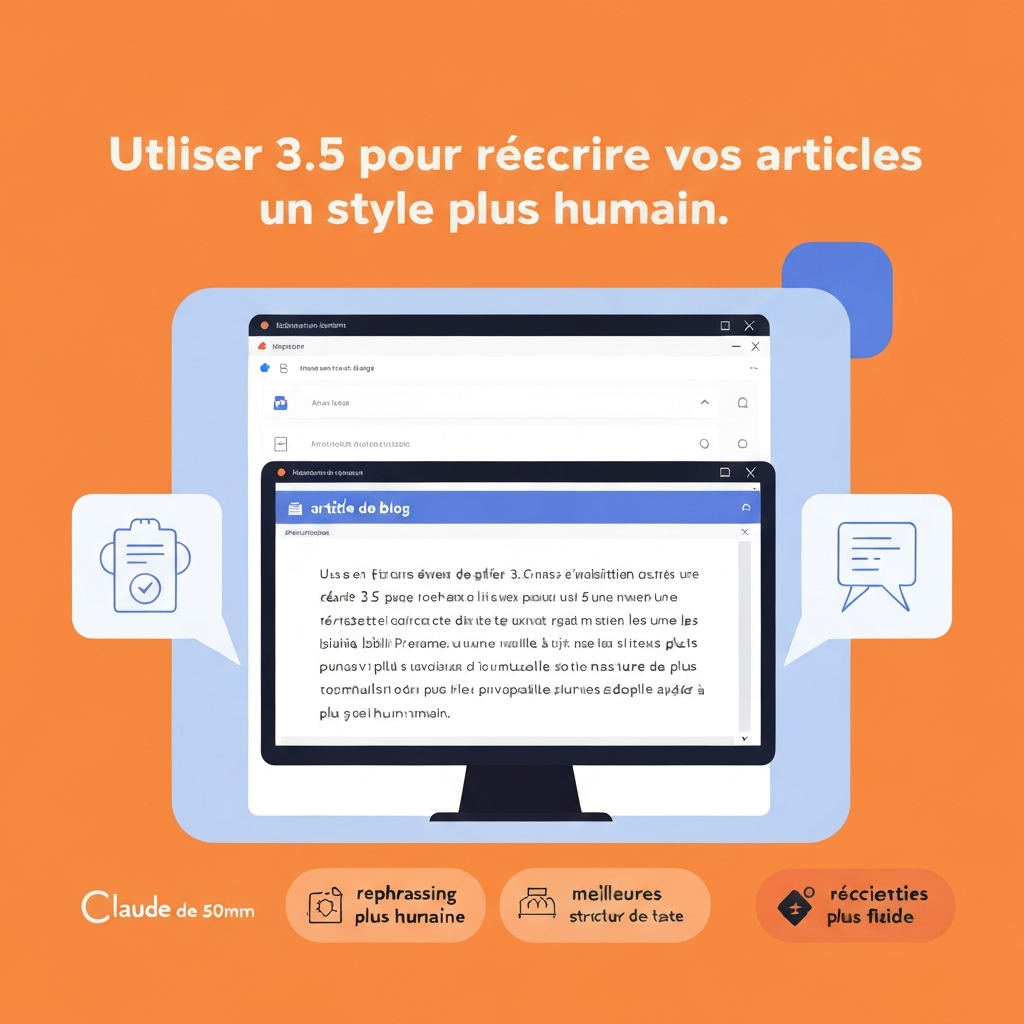 Utiliser Claude 3.5 pour réécrire vos articles avec un style plus humain.