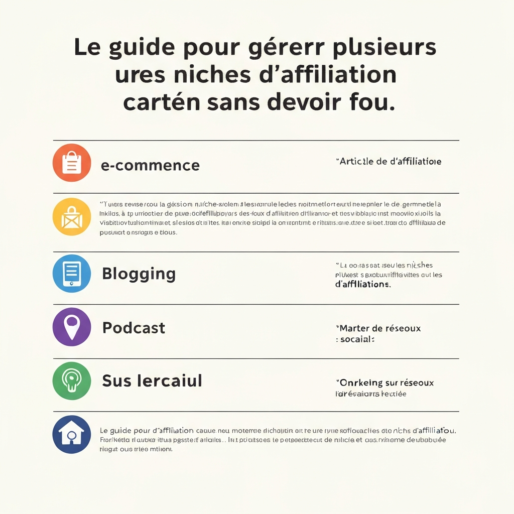 Le guide pour gérer plusieurs niches d’affiliation sans devenir fou.