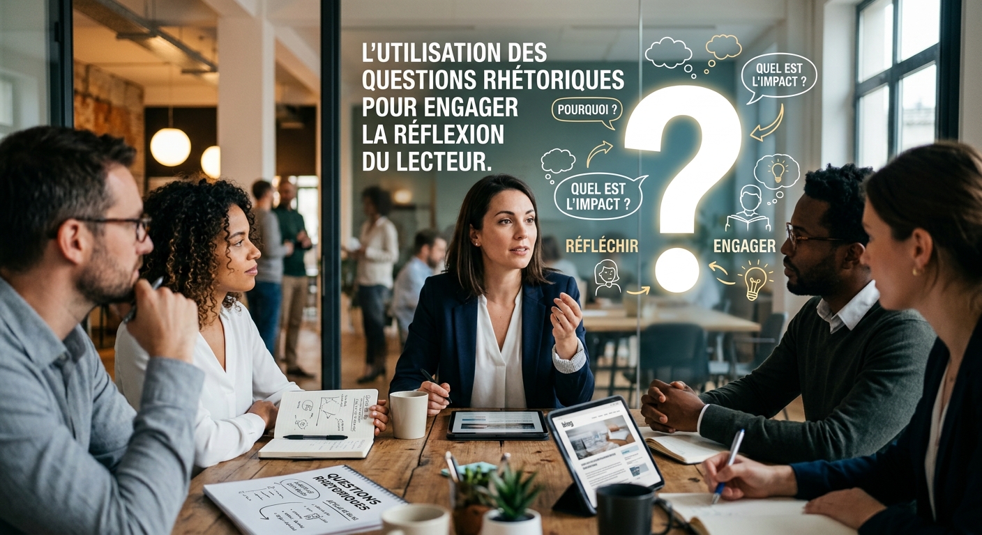 L’utilisation des questions rhétoriques pour engager la réflexion du lecteur.