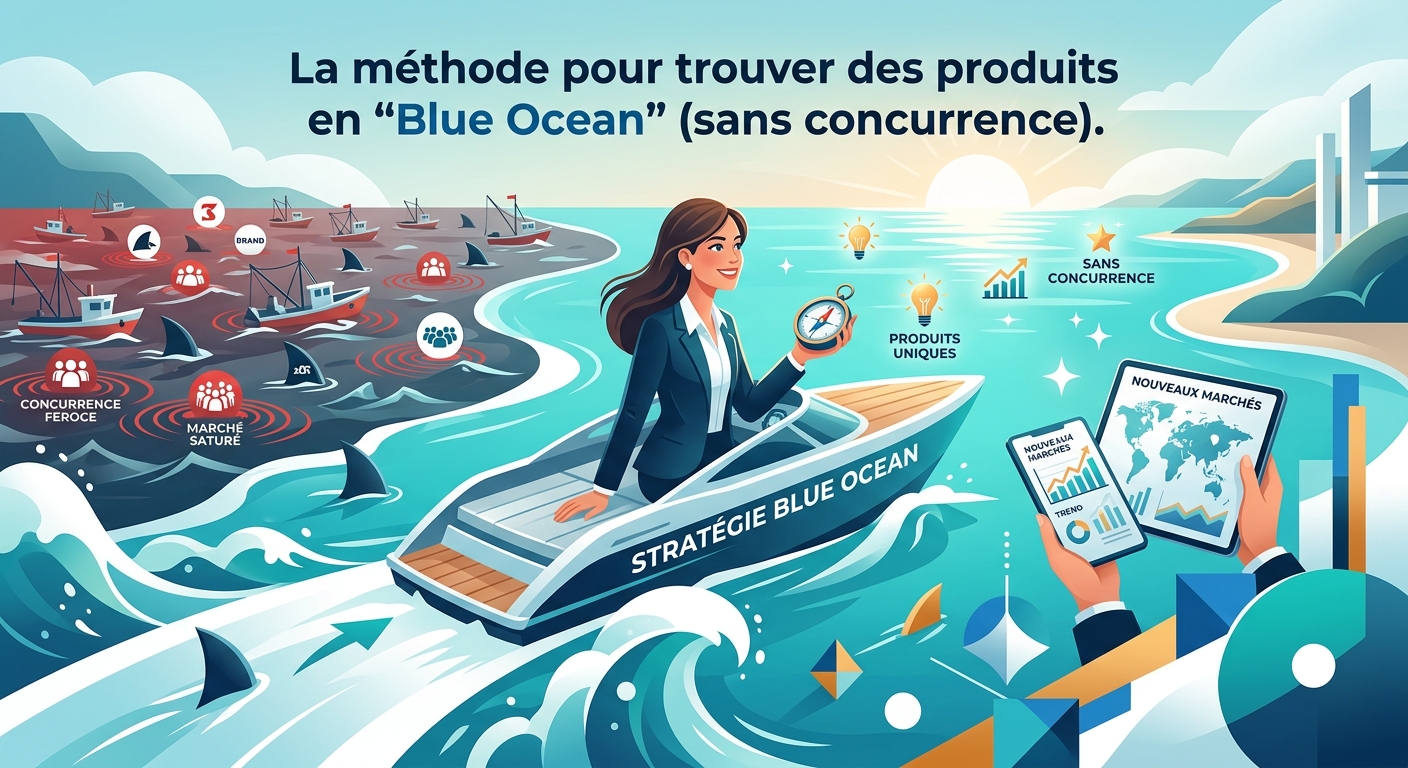 La méthode pour trouver des produits en « Blue Ocean » (sans concurrence).